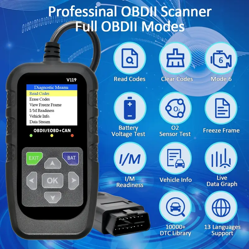 V119 OBD2 Tarayıcı Kod Okuyucu - Logic Analyzer Usb incelemesi ve fiyatı