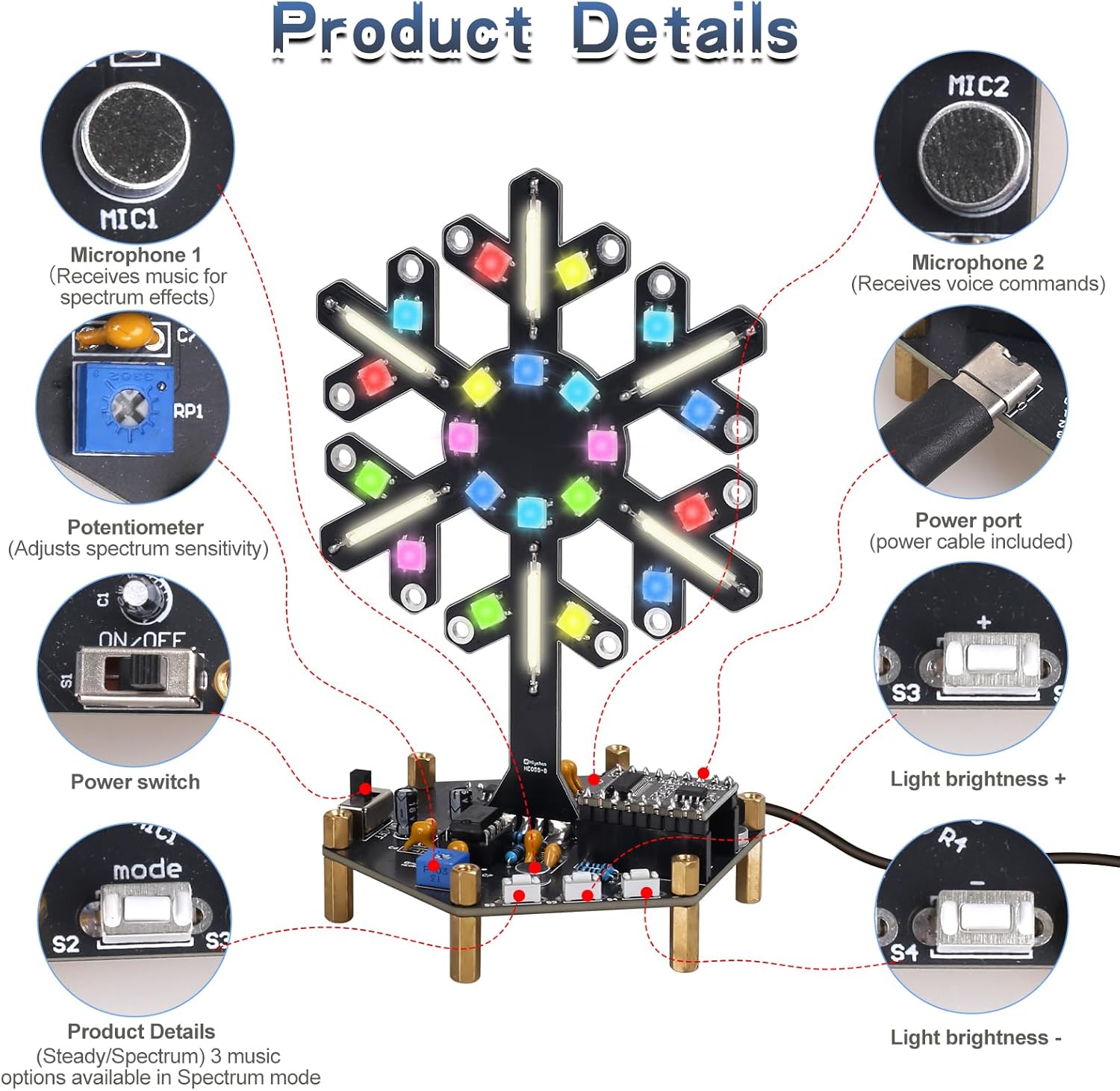 Ses Kontrollü Spektrum Işık Le - Diy Electronics Learning Kit incelemesi ve fiyatı